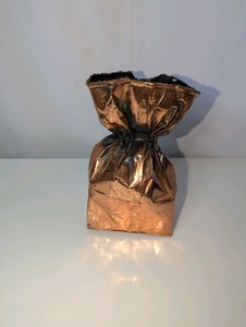 Vintage California Bronze paper bag vase
