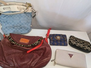 Vintage Designer Purse and Wallet Lot- Rough Conditions  Coach, Dooney and Burke, Guess, Marc Jacobs
