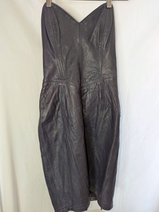 Vintage Michael Hoban for North Beach Leather dark purple strapless mini dress, size Small