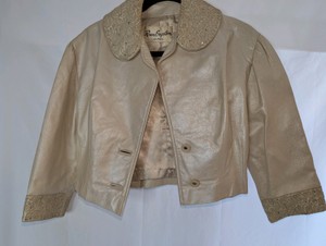 Vintage Rosen & Engelson St. Paul gold metallic leather cropped jacket