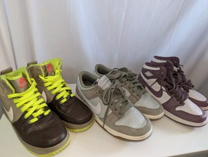 Nike Reseller Lot- Nike Dunk Low Retro SE Gum Pack - Olive sneakers, Air Jordan 1 Retro High OG Sky J Mauve sneakers, Nike Lunar Force 1 Sneakerboot