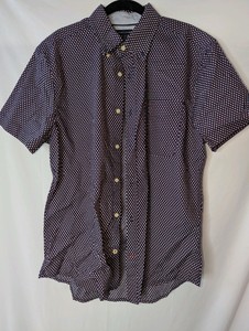 Tommy Hilfiger mens blue short sleeve button-down shirt, Large
