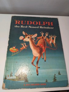 Vintage 1958 edition Big Golden Book edition of Rudolph the Red-Nosed Reindeer