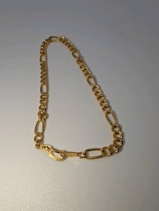 14k Gold Plated Figaro chain bracelet- 7