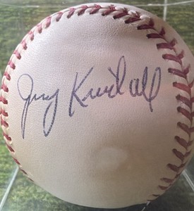 Jerry Kendall Minnesota Twins Autographed Baseball Major League Baseball Signed Rawlings