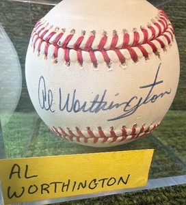 Al Worthington Signed Autographed Rawlings Official Major League Baseball- Pitcher- Minnesota Twins