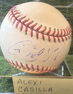 Alexi Casilla Autographed Baseball In Display Case- Minnesota Twins Official Major League Rawlings Baseball