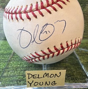 Delmon Young #21 Autographed Sweet Spot Official Major League Rawlings Baseball- Minnesota Twins