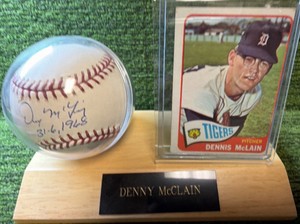 Denny McClain Autographed Inscribed Baseball 31-6, 1968 Detroit Tigers Pitcher 2X Cy Young