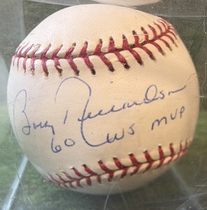 LEGENDARY Bobby Richardson New York Yankees 1960 World Series MVP Inscribed Autograph with COA 