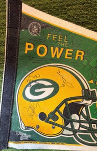 Green Bay Packers AUTOGRAPHED Pennant By 3 Players  Feel The Power 1997 by Wincraft #5