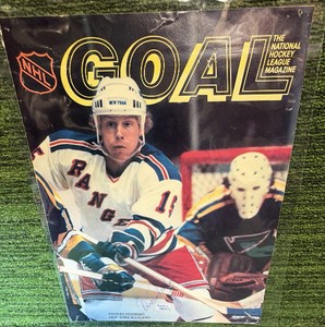 Andres Hedberg Autographed GOAL Magazine 1982 vs New York Rangers- St. Louis Blues Goalie