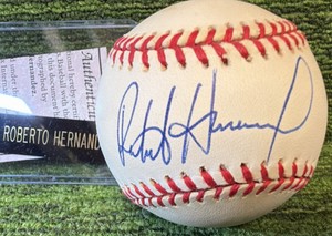 Autographed Rawlings Official American League Baseball Roberto Hernandez  COA