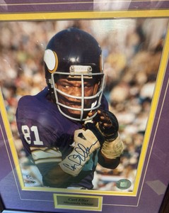 CARL ELLER Signed AUTO 17 x 14 Framed Photo Minnesota Vikings Purple People Eaters WSS COA Nicely Framed  Ready to Hang 