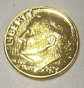 24kt Gold Plated Dime