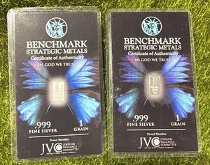 Lot of 2 .999 Silver 1 Grain Bars