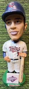 Joe Mauer Minnesota Twins SGA Green Base Bobblehead (BBH82) HOF