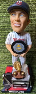 Joe Mauer Minnesota Twins AL MVP, Gold Glove & Silver Slugger Bobblehead MLB