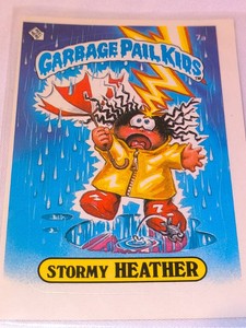 1985 Stormy Heather Garbage Pail series 1 Card