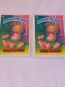 1985 Busted BoB and Art Apart Garbage Pail Kids Series 1 A&B Card