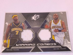 Jermaine ONeal And Jamaal Tinsley Game worn Jersey Card