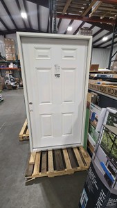 Reliant 42 in. x 80 in. 6-Panel Right-Hand Outswing White Primed Fiberglass Prehung Front Door with 4-916 in. Jamb Size