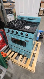 Classic Retro 30 in. 3.9 cu. ft. Retro Gas Range with Convection Oven in Ocean Mist Turquoise