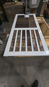 36 in. x 80 in. White Solid Vinyl 5-Bar Screen Door