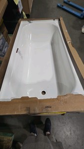 Bootz Industries Aloha 60 in. x 30 in. Alcove Soaking Bathtub with Left Drain in White