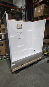 Everyday Acrylx 60 in. x 30 in. x 72 in. Rectangular Tub Shower Combo Unit with Right Drain in White