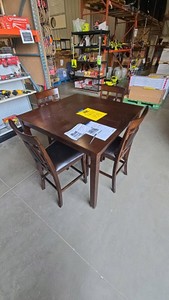 Signature DESIGN BY ASHLEY Bennox 5-Piece Square Brown Wood Top Dining Room Set Seats 4