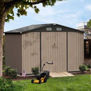 Sizzim 10 ft. W x 8 ft. D Metal Storage Shed for Garden