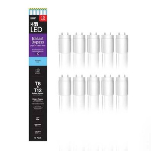 Feit Electric 32-Watt Equivalent 4 ft. White Linear Tube T8T12 G13 Type B Ballast Bypass LED Light Bulb, Daylight 5000K (110 Bulbs)