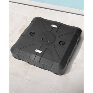 Crestlive Products HDPE Patio Cantilever Umbrella Base with Wheels Outdoor Weighted Umbrella Stand in Black 350 lb. Water and Sand Filled