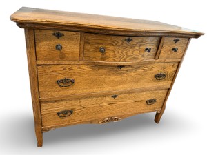LL- Antique Tiger Oak Dresser