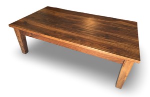 UL- Solid Dark Wood Rectangular Coffee Table