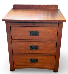 B3 - Mission Style 3 Drawer Nightstand with Pull-Out Shelf
