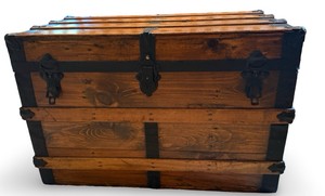B3 - Vintage Wooden Steamer Storage Trunk