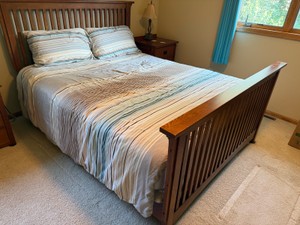 B3-Brown, Blue & Tan Queen Size Bedspread