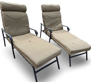 OS - Pair of Adjustable Padded Lounge Chairs
