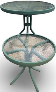 OS - Duo of Round Glass- Top Patio Tables