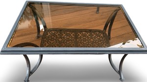 OS- Outdoor Glass Top Coffee Table