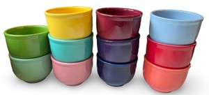 B2 - Homer Laughlin Colorful Soup Bowls - Set of 11