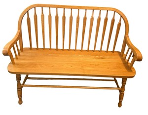 E-Oak Windsor Spindle Back Foyer Bench