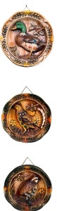 B2 - Set of Three Vintage Decorative Round Bird Wall Plaques