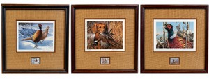 B2-Collectible Signed Wildlife Prints w Matching Stamps
