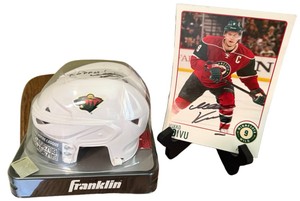 B2-MN Wild - Mikko Koivu - Signed Photograph and Mini Helmet
