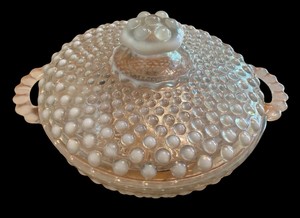 B2-Moonstone Opalescent Hobnail Candy Dish