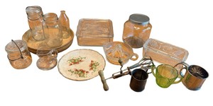 B2-Vintage Kitchen Items - Mason Jars, Juicer, Refrigerator Dishes