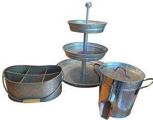 B2- Galvanized Party Serving Pieces